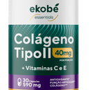 Colágeno tipo 2 com vitaminas C e E para saúde das articulações, 30 cápsulas